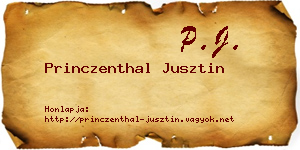 Princzenthal Jusztin névjegykártya